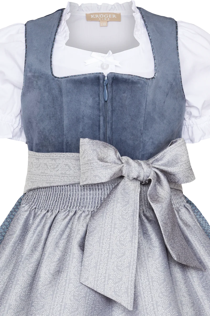 Kinder-Samtdirndl mit Bluse
