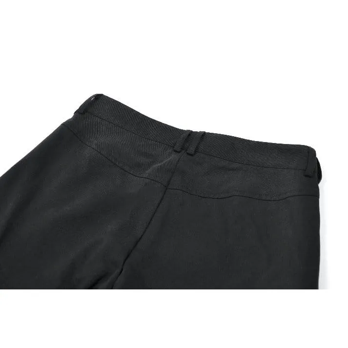 Punk-Damenhose mit Ösen, großer Tasche und Reißverschluss