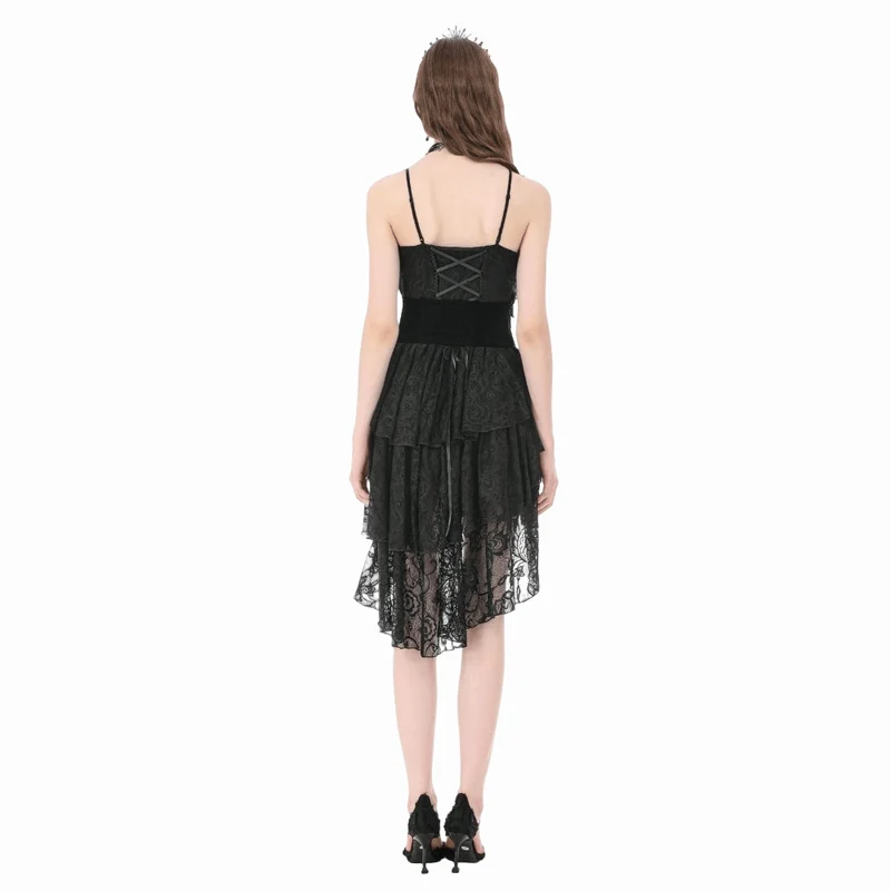 Gothic-Gürtel für Damen mit Stickerei, Perlen und Quasten