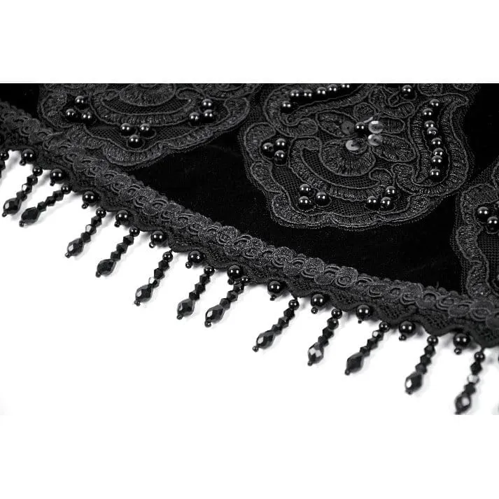 Gothic-Gürtel für Damen mit Stickerei, Perlen und Quasten