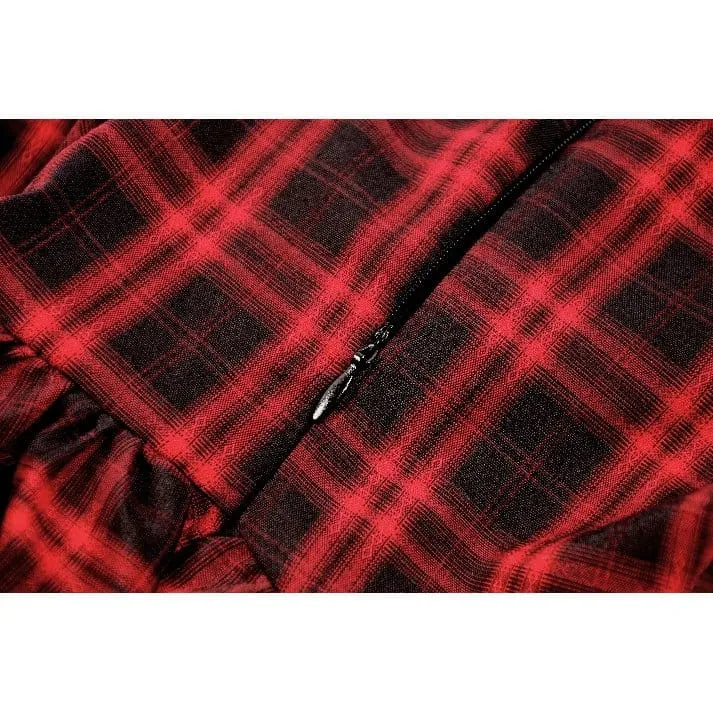 Grunge-Kleid mit Lagenlook und Karomuster für Damen, Abschlusskleid
