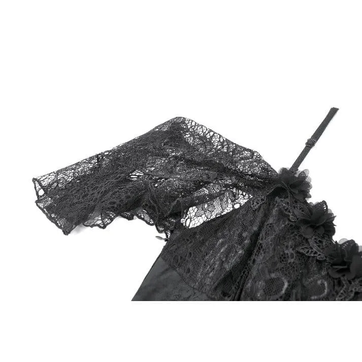 Gothic-Jacquard-Schnürkleid mit schulterfreiem Ausschnitt und Brautkleid für Damen