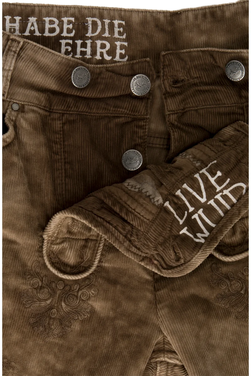 Herren Trachtencordhose 'Lederhosenstyle'