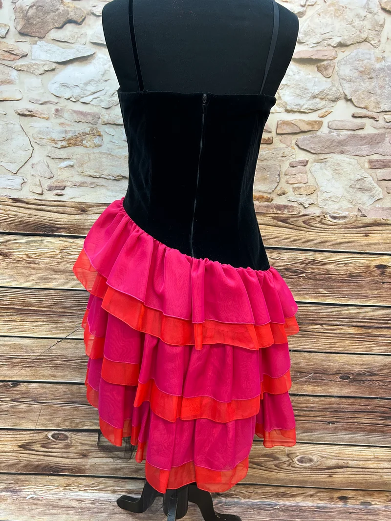 Vintage-Kleid - rot schwarz Gr. 38