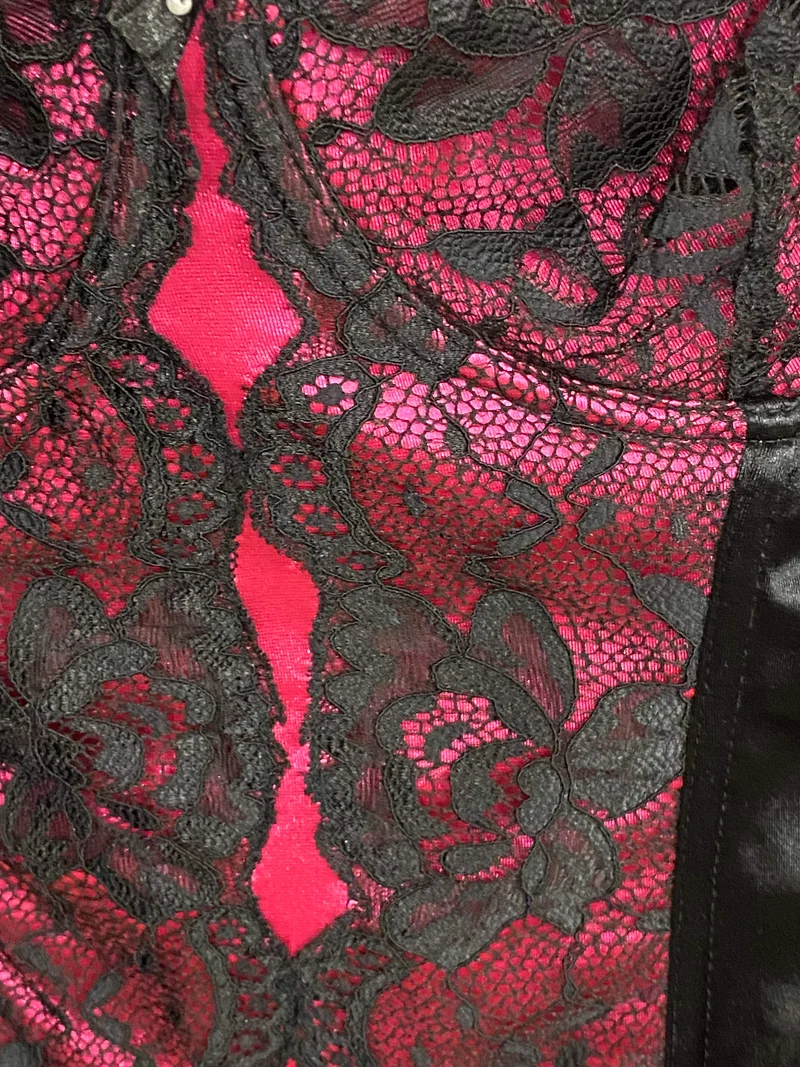 Korsett schwarz pink Gr.36