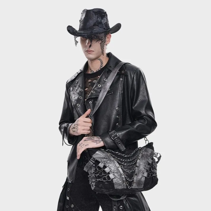 Punk-Tasche für Herren mit mehreren Lagen und Ketten