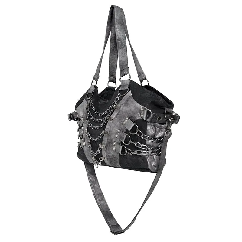 Punk-Tasche für Herren mit mehreren Lagen und Ketten