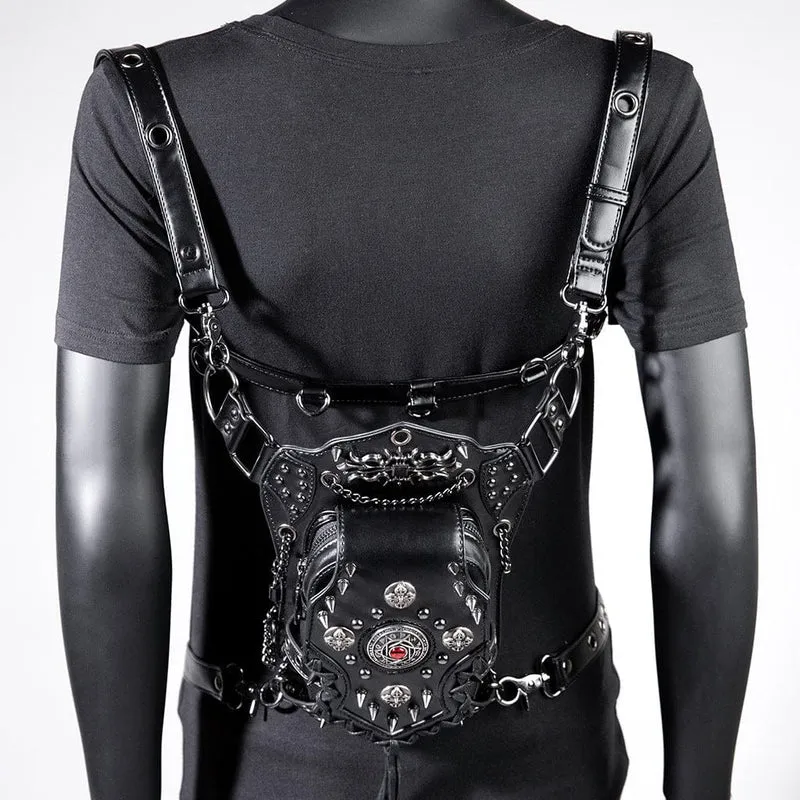Unisex Punk Nietenbesetzte Teufelsaugen-Kettentasche