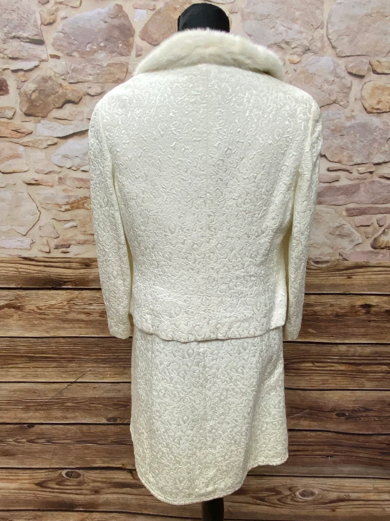 Helles Vintage Damen-Kostüm 60er Jahre , Gr.42