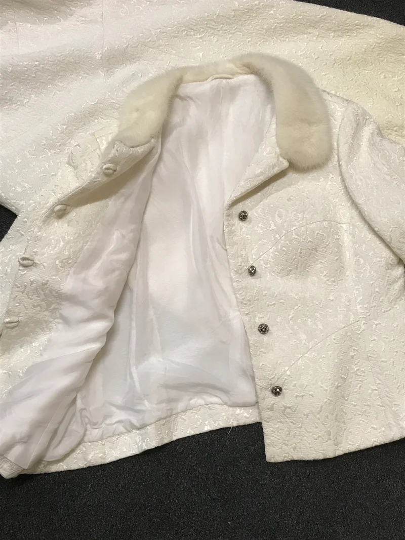 Helles Vintage Damen-Kostüm 60er Jahre , Gr.42
