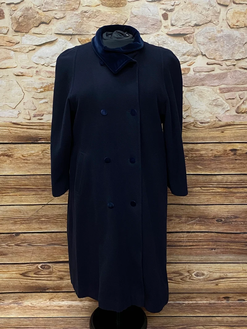 Wollmantel Damen Vintage Gr.42 dunkelblau