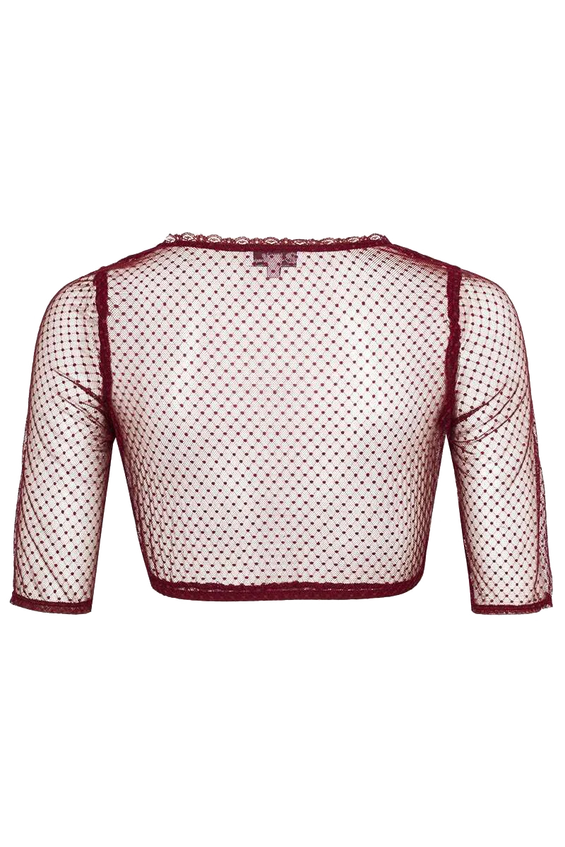 Dirndlbluse mit halblangen Ärmeln - bordeaux