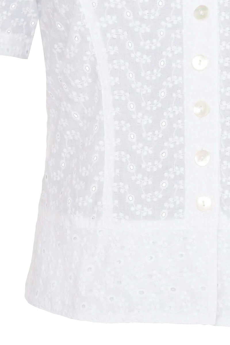 Trachten-Miederbluse mit Lochmuster