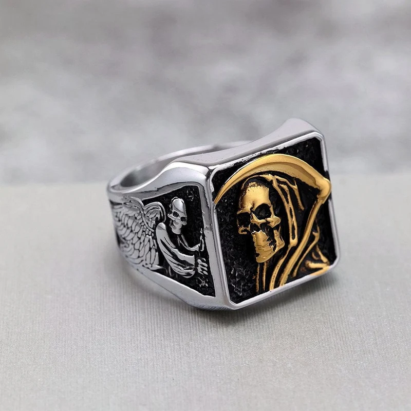 Punk-Skelett-Sense-Todesring für Männer