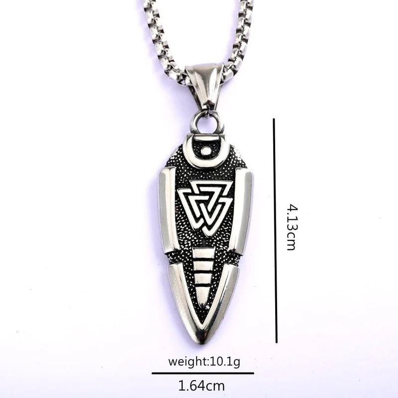 Herren-Punk-Runen-Valknut-Halskette