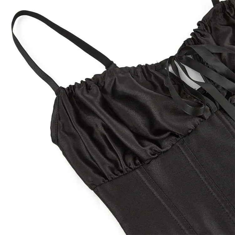 Gothic-Korsetts für Damen mit Raffungen und Schnürung über der Brust