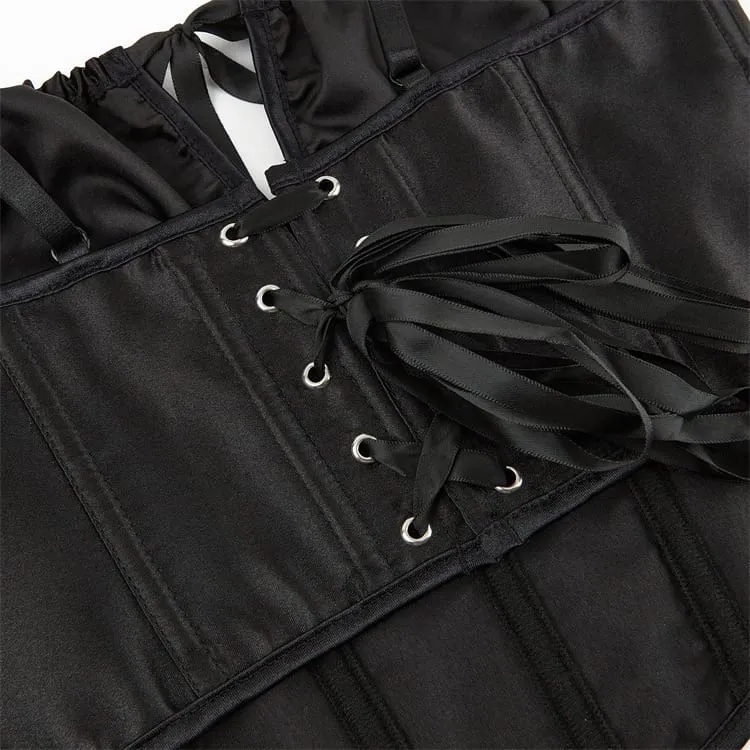 Gothic-Korsetts für Damen mit Raffungen und Schnürung über der Brust