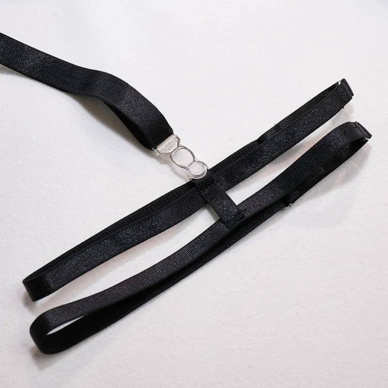 Grunge-Kettenring-Choker-Set für Damen, sexy Harness-Dessous-Set