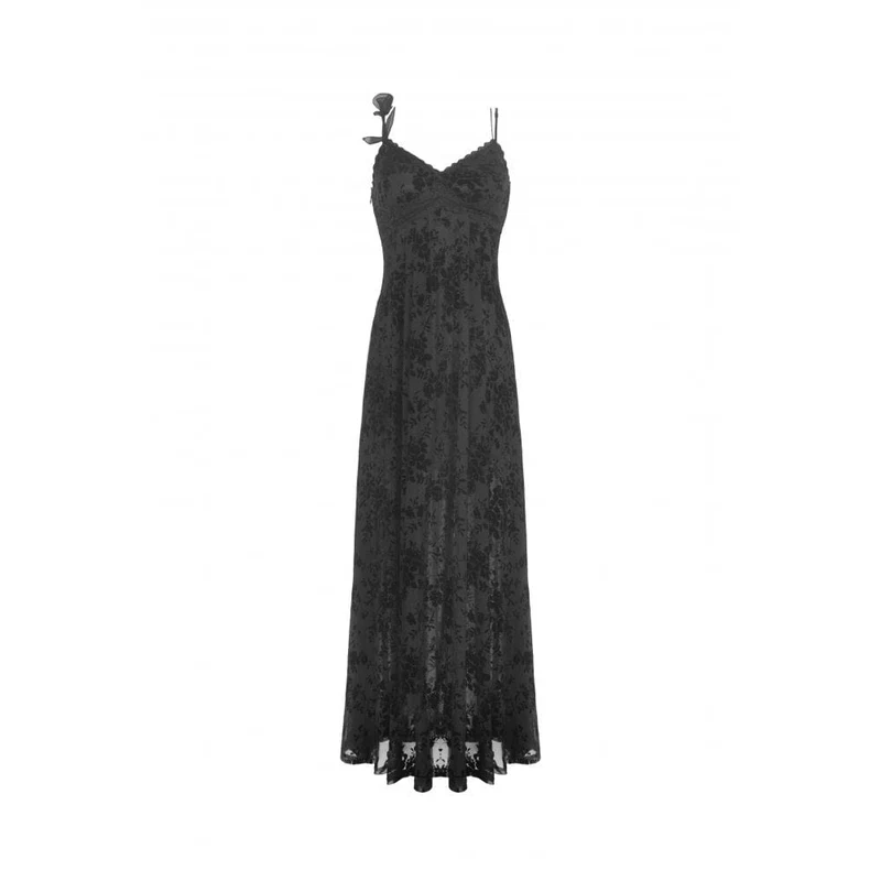 Damen-Hochzeitskleid im Gothic-Stil mit tiefem Ausschnitt und Blumenmuster