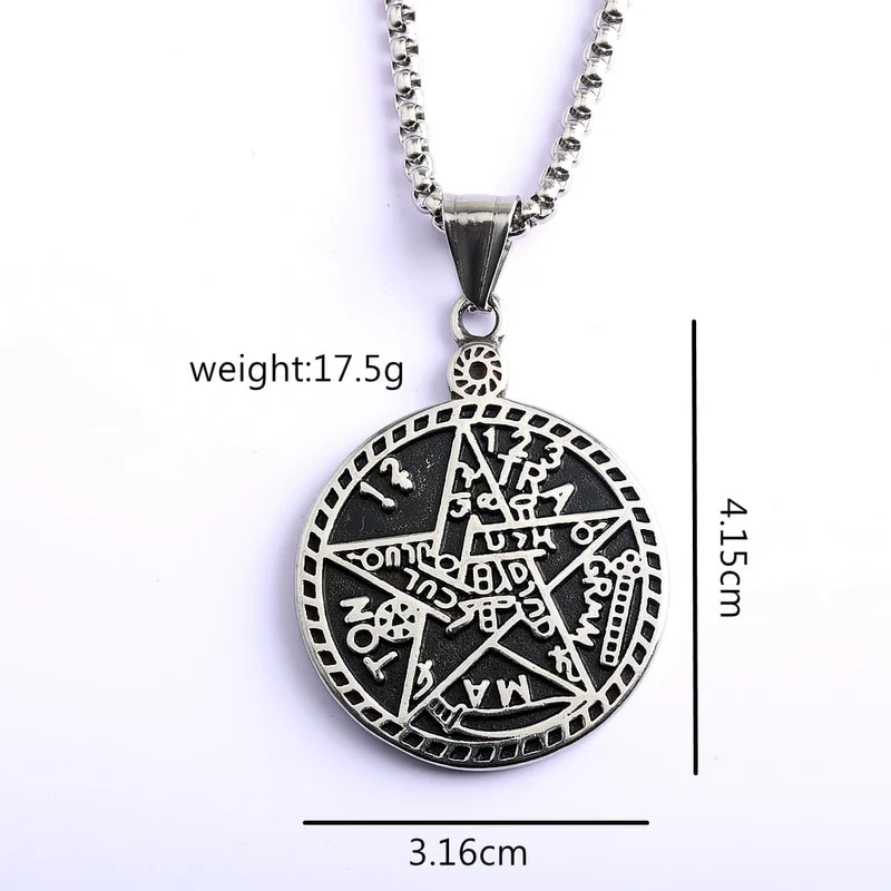 Punk-Pentacle-Buchstaben-Halskette für Herren