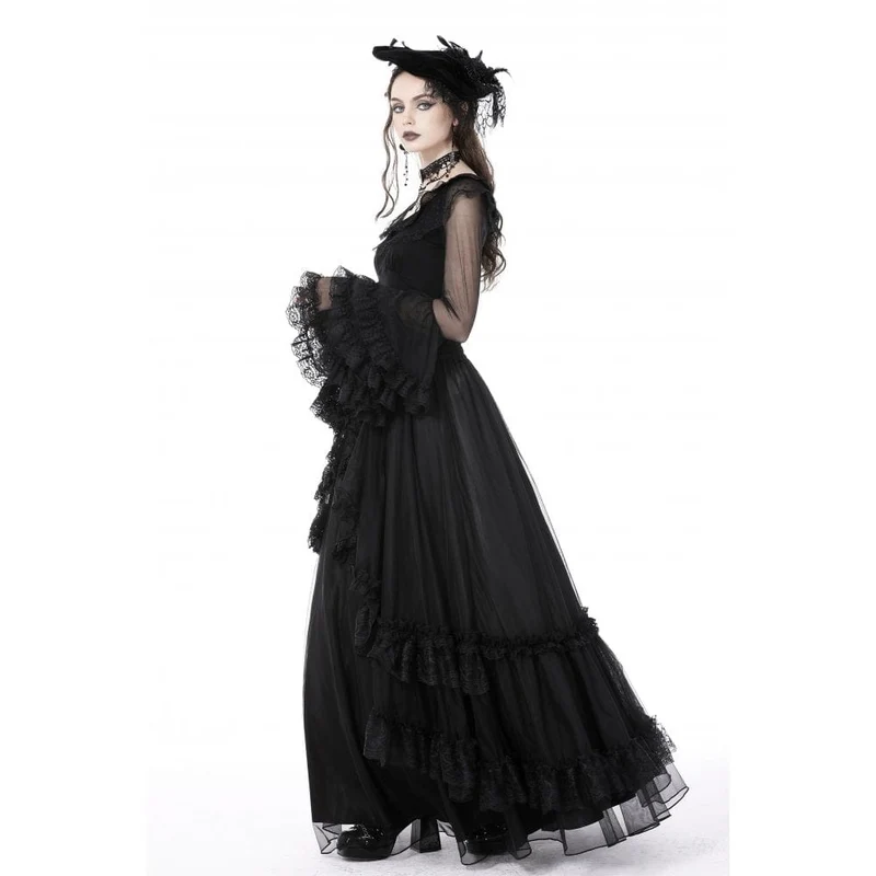 Gothic gekräuselter Lagenrock für Damen