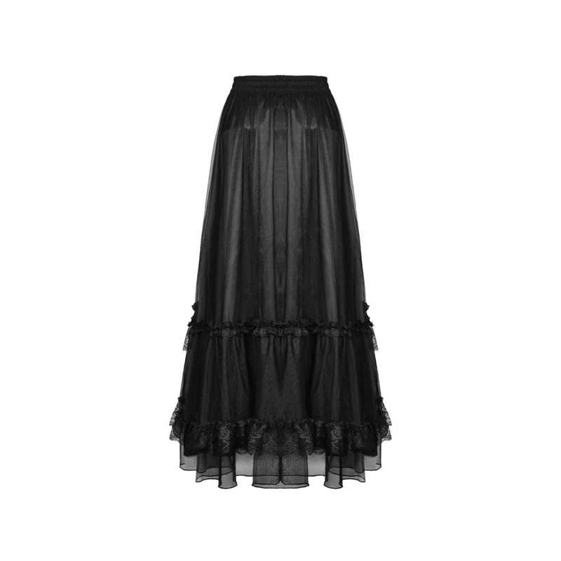 Gothic gekräuselter Lagenrock für Damen