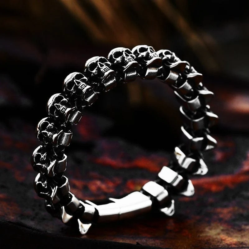 Herren-Punk-Totenkopf-Kettenarmband