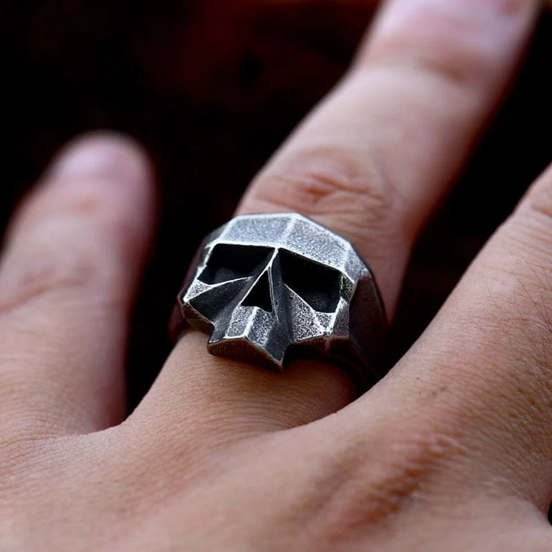 Punk-Roboter-Totenkopf-Ring für Herren