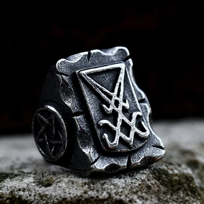 Herren-Punk-Crack-Ring im Used-Look