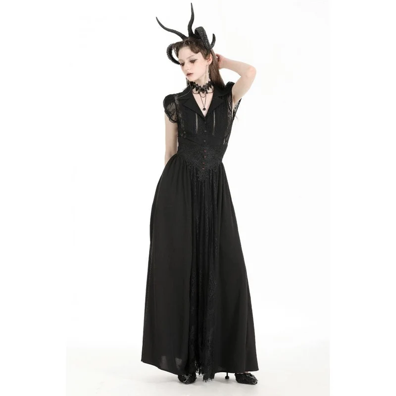 Damenrock mit hoher Taille und Gothic-Herzstickerei