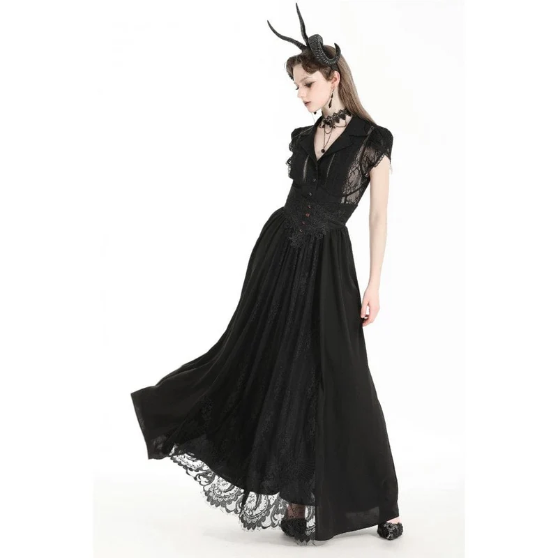 Damenrock mit hoher Taille und Gothic-Herzstickerei