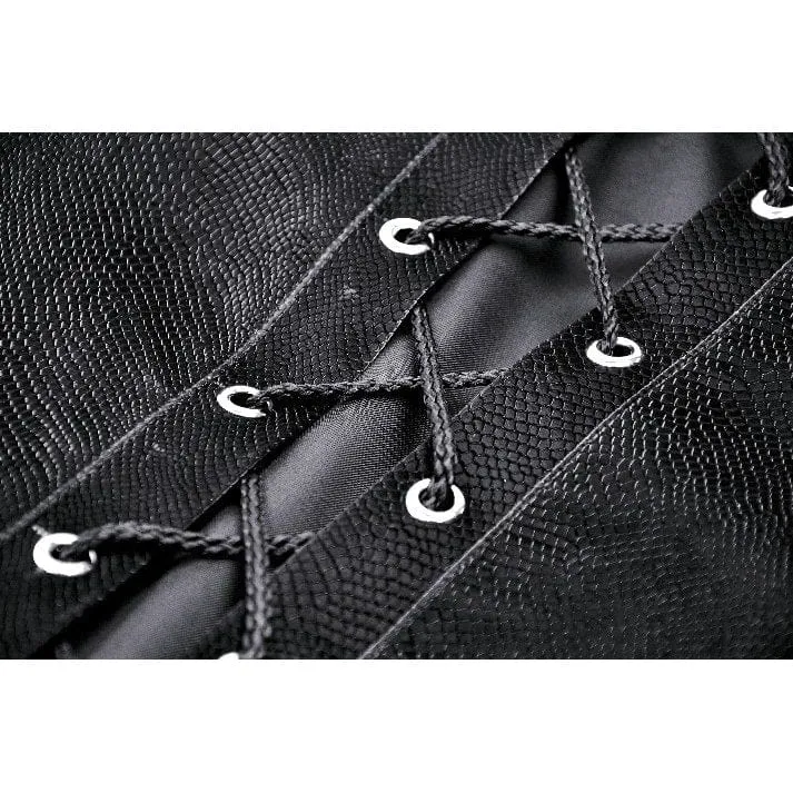 Damen Gothic High/Low Kunstleder-Spleißjacke
