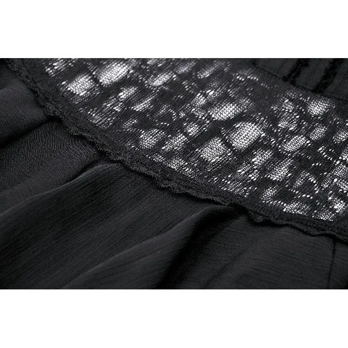 Gothic gekräuseltes Spitzenspleißhemd für Damen