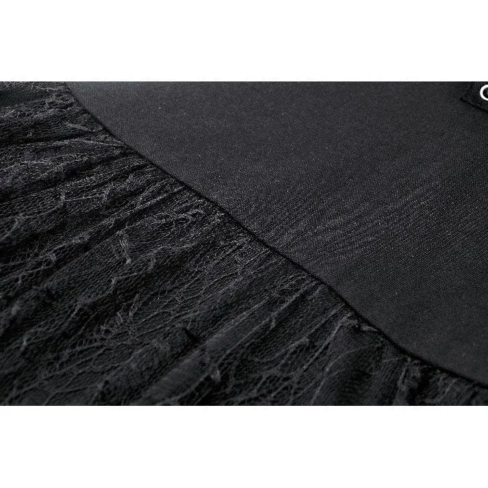 Damen-Slipkleid im Gothic-Stil mit tiefem Ausschnitt und Spinnen-Mesh-Splice-Motiv