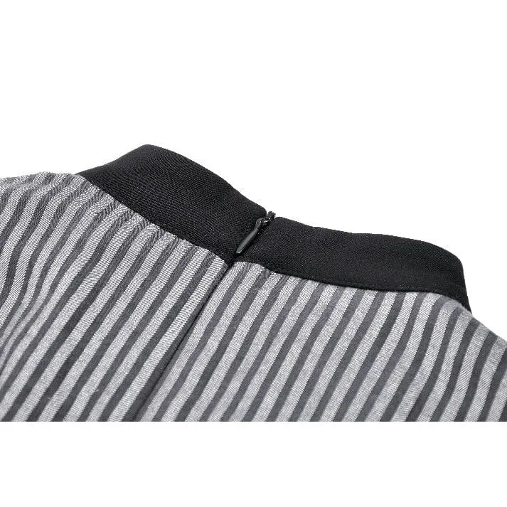 Gotisches, gerüschtes, gestreiftes Abschlusskleid für Damen