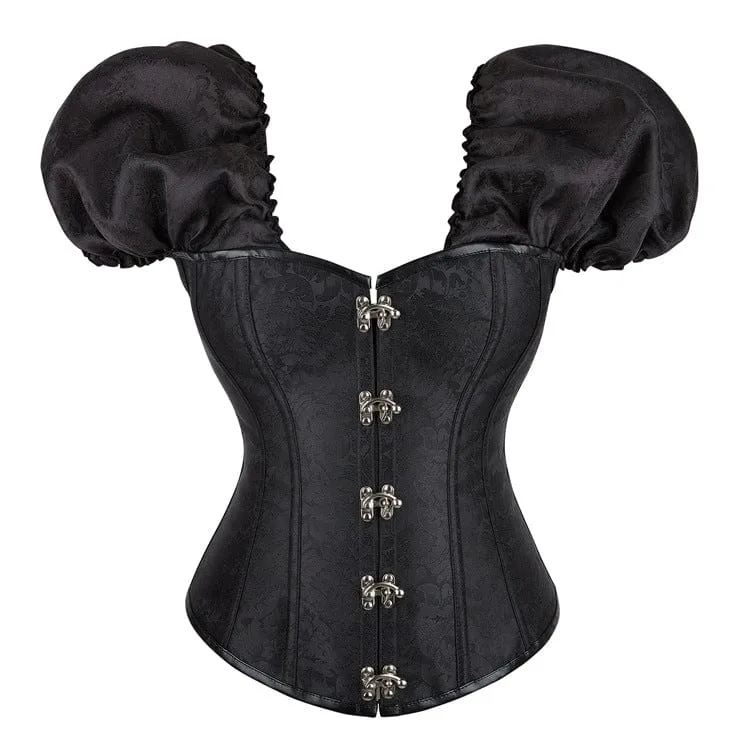 Damen Gothic Puffärmel-Überbrustkorsett mit Schnürung und Stäbchen