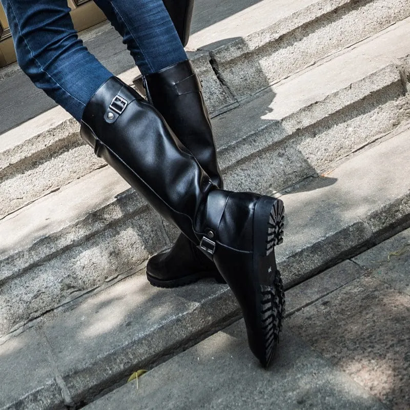 Herren-Punk-Stiefel mit spitzer Zehenpartie und hohem Schaft