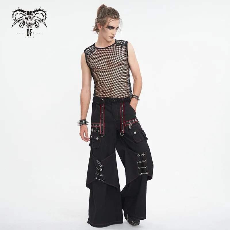 Herren Gothic Bullet Sheer Mesh Tank Top