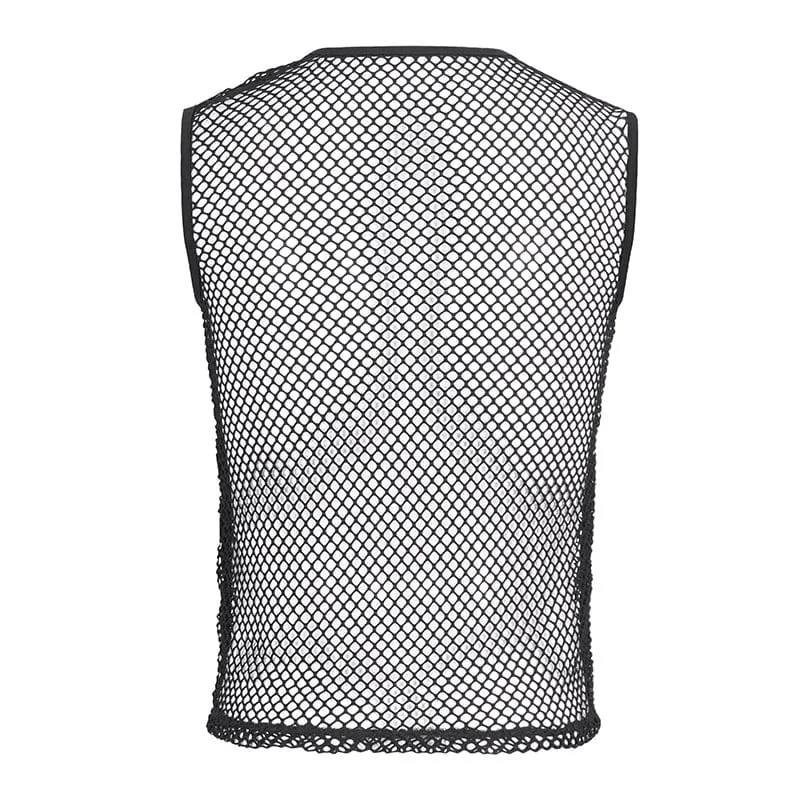 Herren Gothic Bullet Sheer Mesh Tank Top