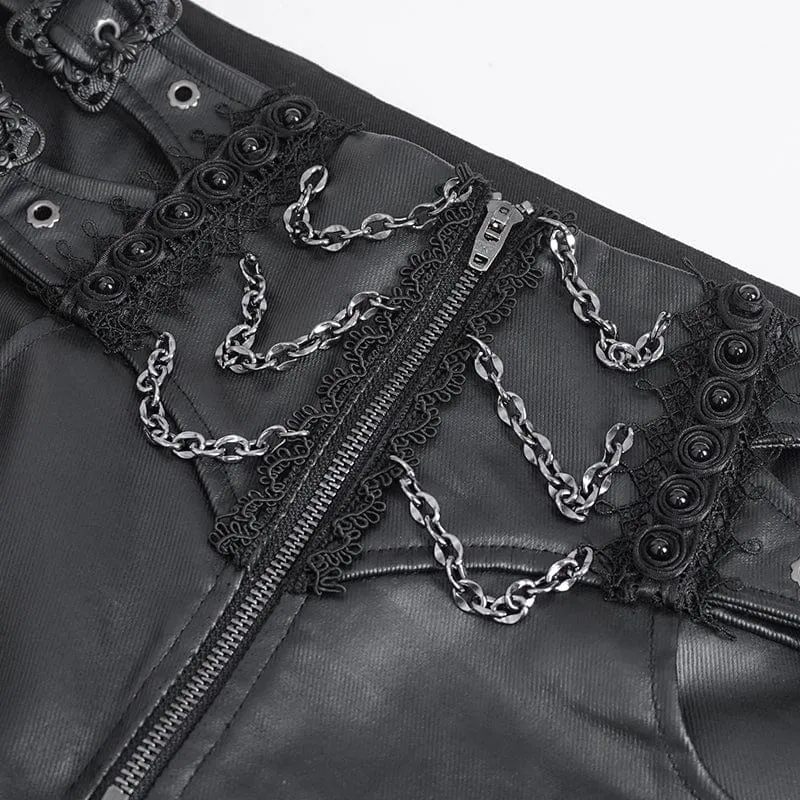 Gothic-Kettenhose mit hohem Bund für Herren