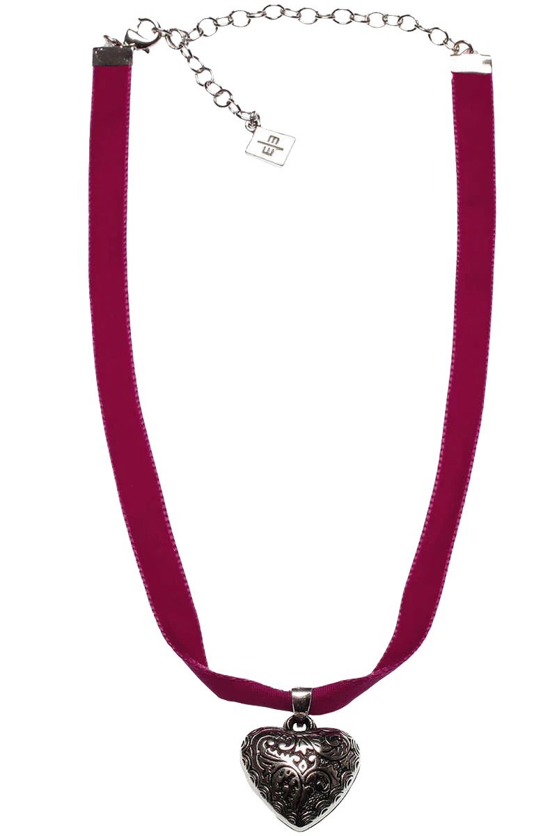 Trachten Halskette Herz mit Samtband