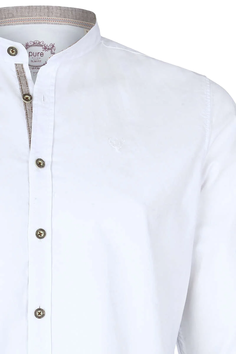 Trachtenhemd Stehkragen Slim Fit