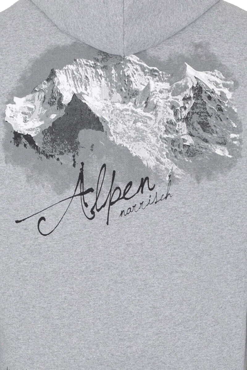 Herren Sweatjacke mit Kapuze 'Alpen narrisch'