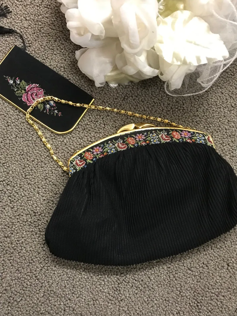 Antike Abendtasche Set 50er Jahre 2teilig