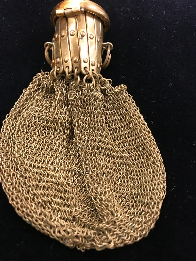 Antike Damen Handtasche mit expandierender Öffnung Beuteltasche