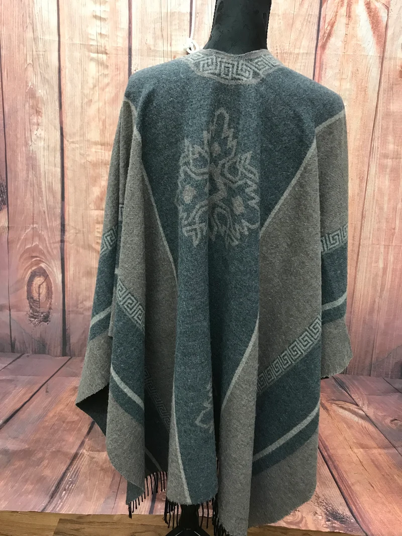 Poncho, Cape, Umhang, Wolle 70er Jahre. Gr.L