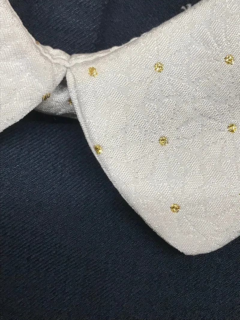 Vintage Kleid im 60er Jahre Stil, dunkelblaues Kleid Gr.44 , mit Bubikragen und tiefer Taillie