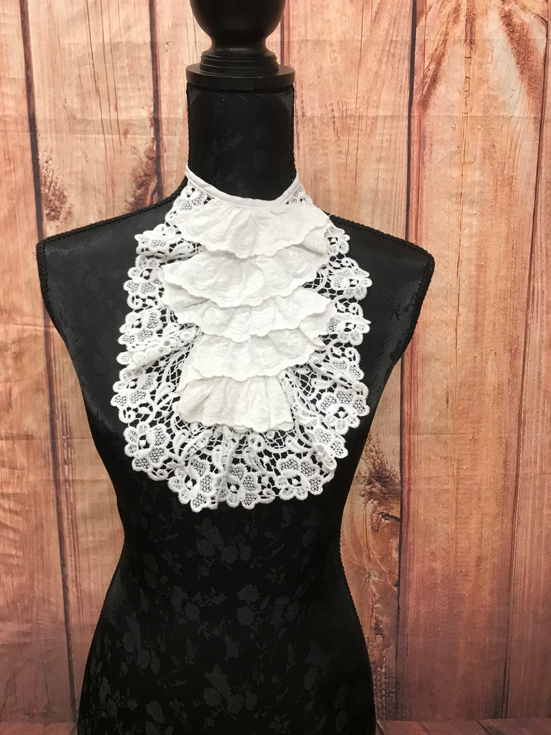 Vintage Jabot, Halsbinde, Halsrüsche aus Baumwolle