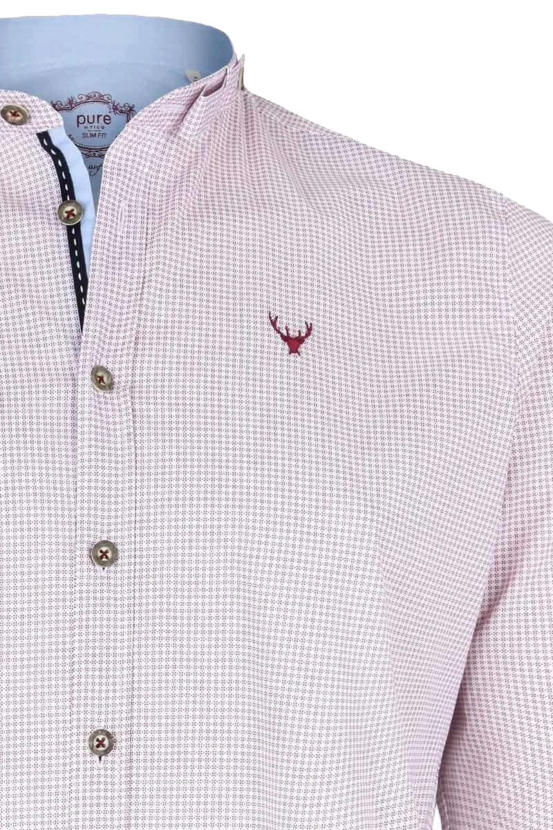 Trachtenhemd Stehkragen Slim Fit