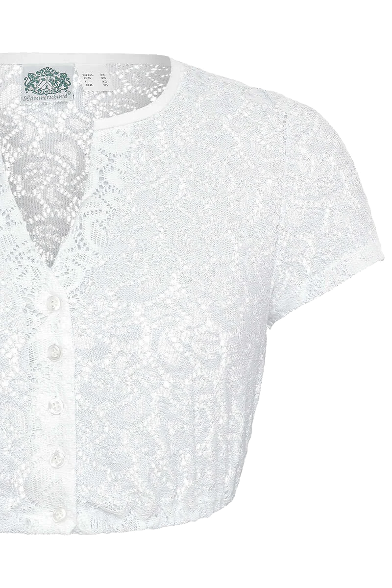 Dirndlbluse V-Ausschnitt aus Spitze